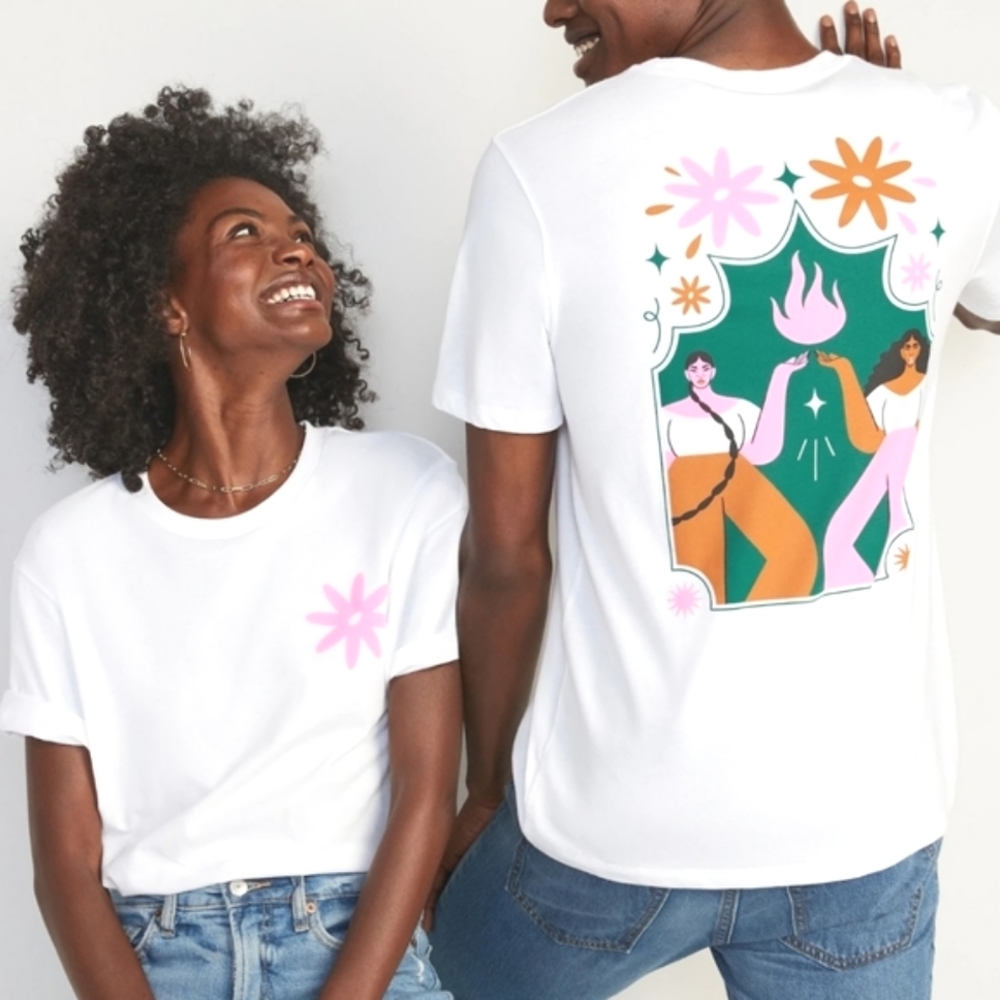 Old Navy Project WE White Graphic T Shirt